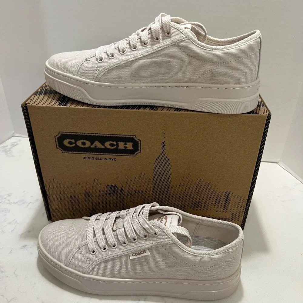 Coach Women's Sneakers in Cream - Picture 10 of 15